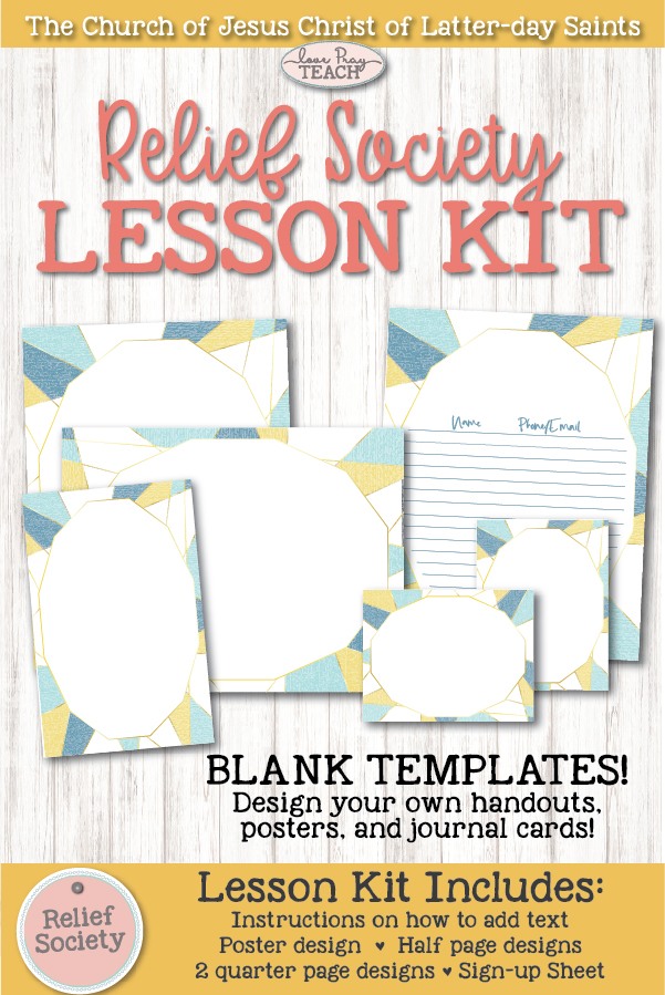 Relief Society Blank Editable Lesson Kit